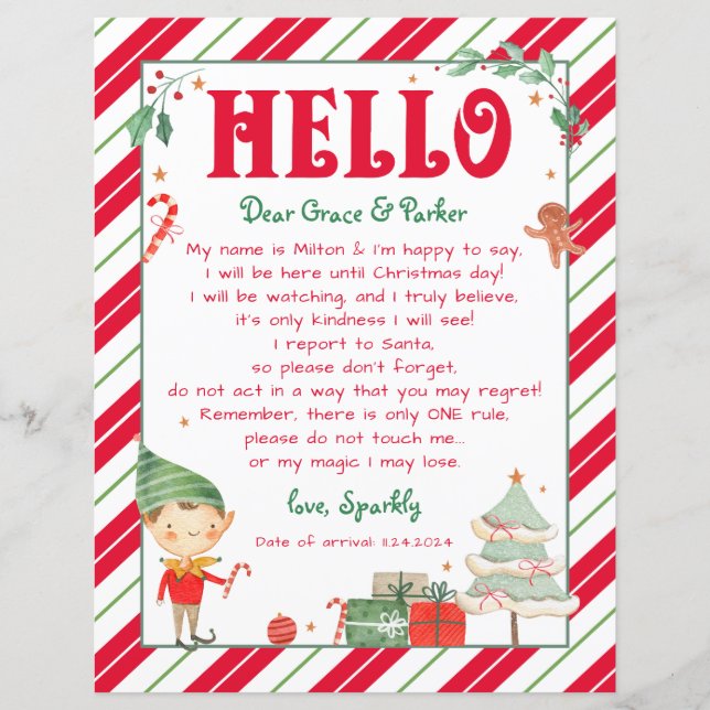 Lámina Hola Elf Bienvenida Estoy de vuelta Navidades Elf (Anverso)