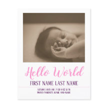 Hola Mundo - anuncio de nacimiento con foto