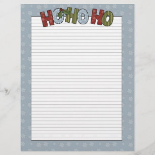 Lámina Holiday Ho Ho Ho Ho Lined Letterhead