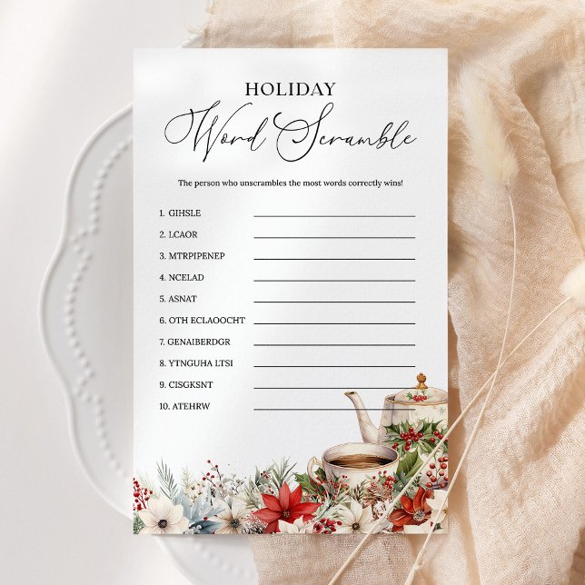 Lámina Holiday Word Scramble Christmas Tea Party Game (Subido por el creador)