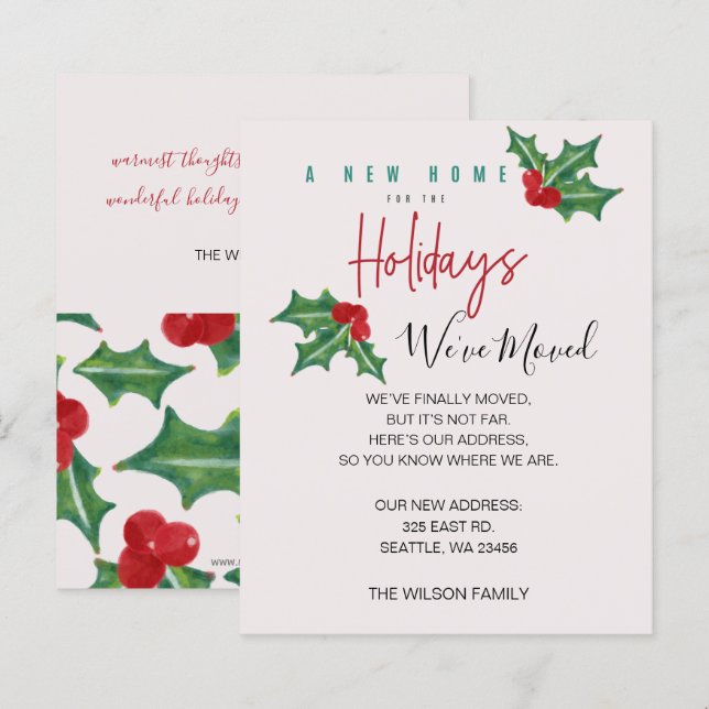 Lámina Holly de presupuesto hemos movido la Invitación de (Anverso / Reverso)