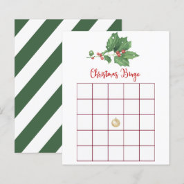 Lámina Holly Wreath Navidades Bingo Game Card
