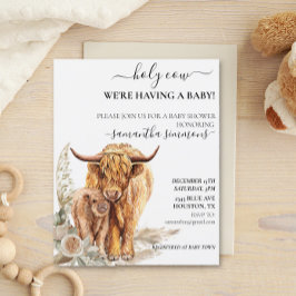 Lámina Holy Cow Highland Calf Presupuesto de Baby Shower 