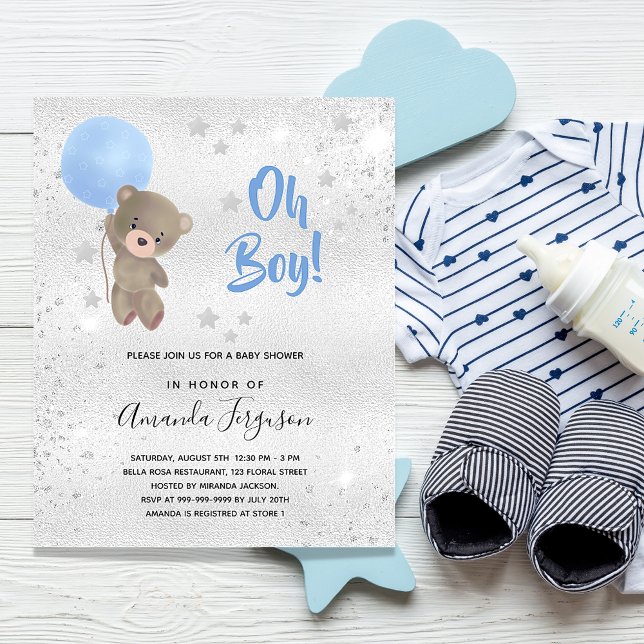 Lámina Hombre de Baby Shower de presupuesto con oso de pe (Subido por el creador)