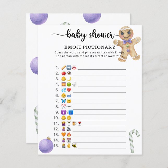 Lámina Hombre de galleta pequeña - juego de picnic de Emo (Anverso / Reverso)