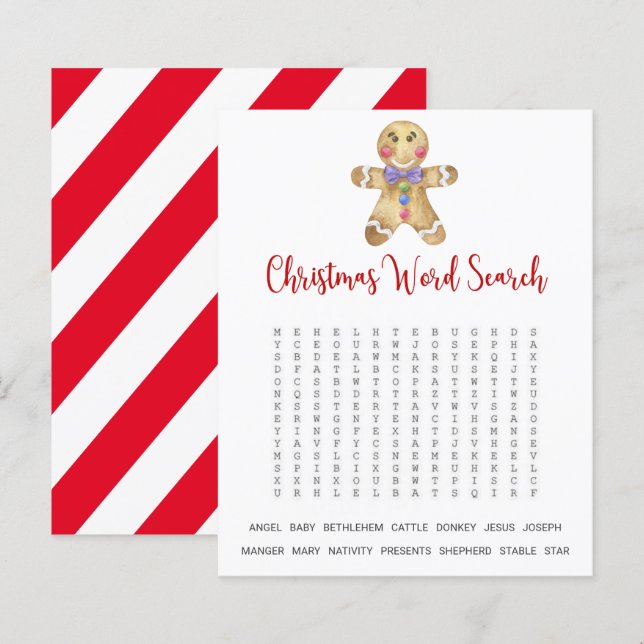 Lámina Hombre de pan de jengibre - Juego de búsqueda de p (Anverso / Reverso)