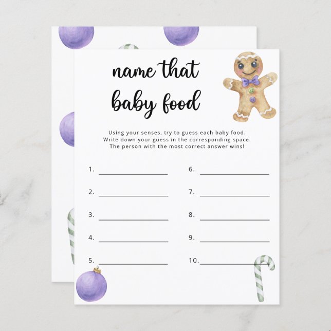 Lámina Hombre de pan de jengibre - Nótese el alimento par (Anverso / Reverso)