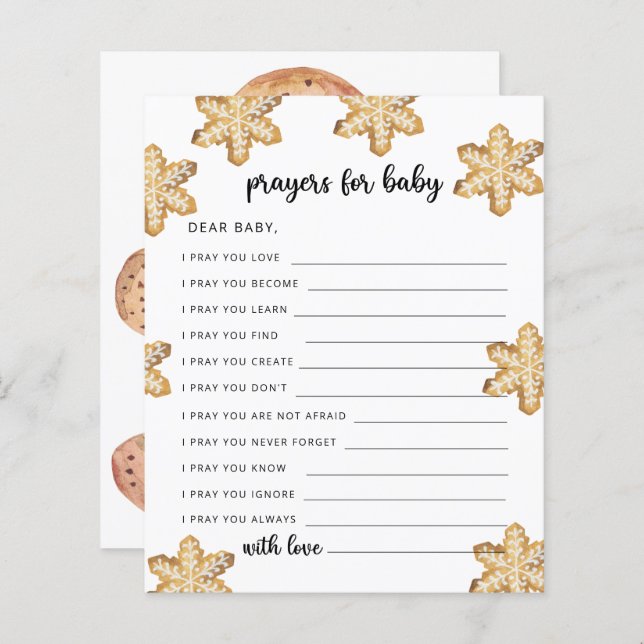 Lámina Hombre de pan de jengibre - oraciones para el bebé (Anverso / Reverso)