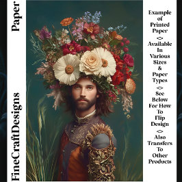 Lámina Hombre, flor de cabeza / Crown CP6 Craft Paper