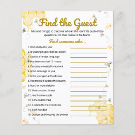 Lámina Honey Bee Baby Shower encuentra el juego invitado