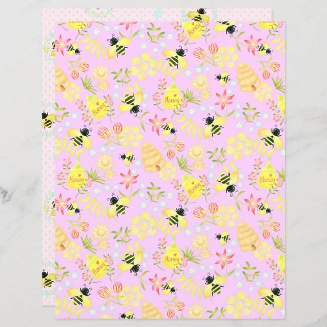 Lámina Honey Bee Rosa (Anverso / Reverso)