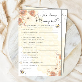 Lámina Honey Wildflower Baby Shower quien mejor conoce a 