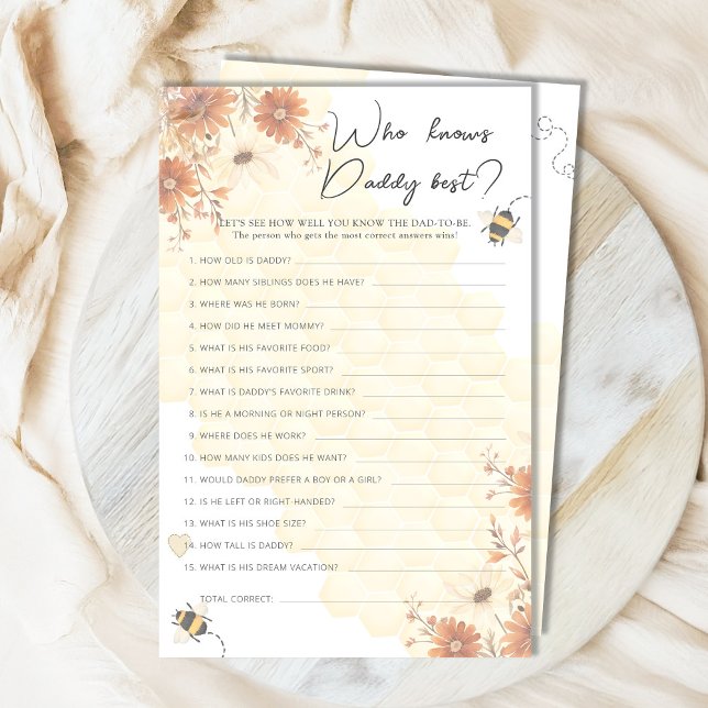 Lámina Honey Wildflower Baby Shower quien mejor conoce a  (Subido por el creador)