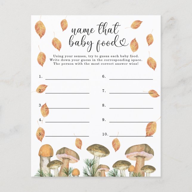 Lámina Hongos forestales - Nombra ese juego de comida par (Anverso)