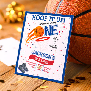 Lámina Hoop It Up Rookie Basketball Budget 1er cumpleaños