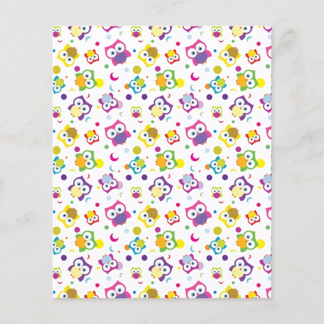 Lámina Hoot Woodland Owl Pattern Scrapbooking Paper (Anverso)