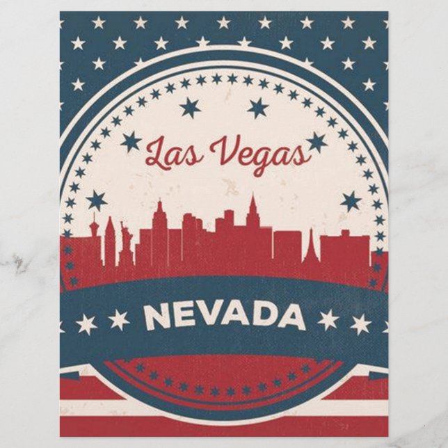 Lámina Horizonte de Las Vegas Retro (Anverso)