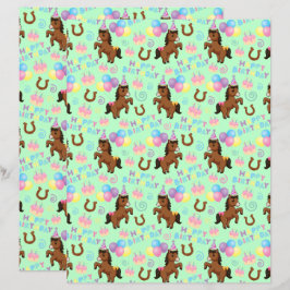 Lámina Horse Scrapbook Paper in Green