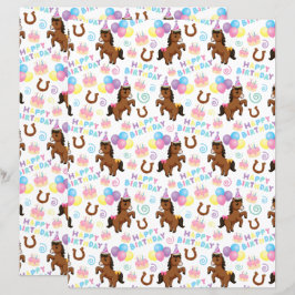 Lámina Horse Scrapbook Paper in White
