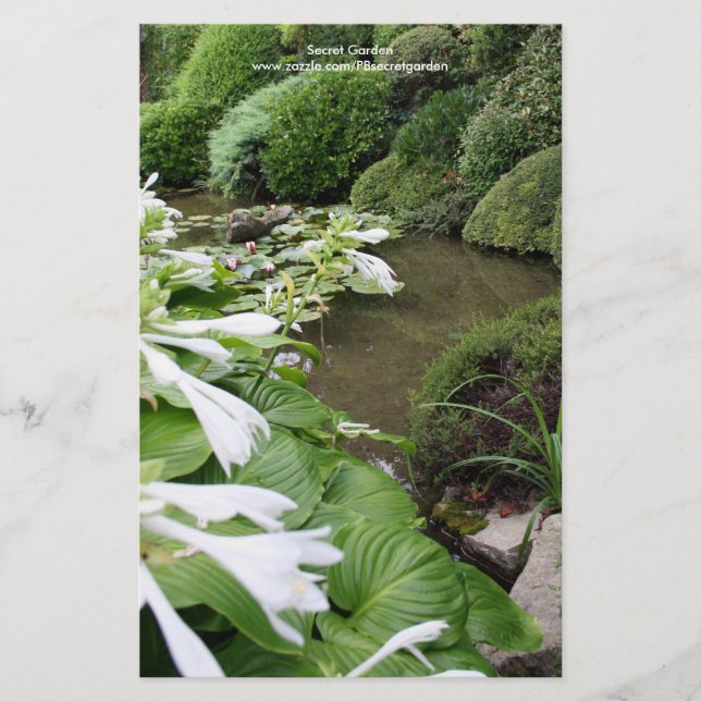 Lámina Hosta en una papelería personalizada de Zen Garden (Anverso)