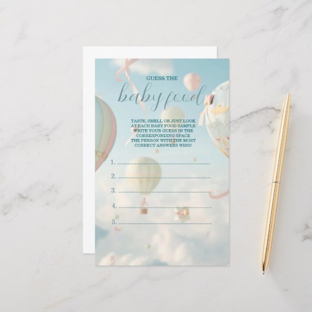 Lámina Hot air balloon baby shower game (Anverso/Reverso In Situ)