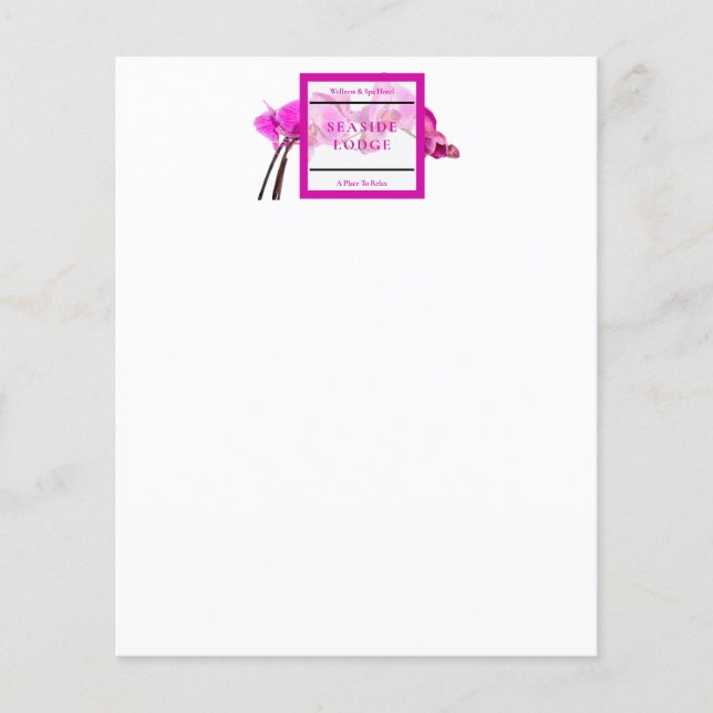 Lámina Hotel Wellness y acceso para huéspedes en estancia (Anverso)