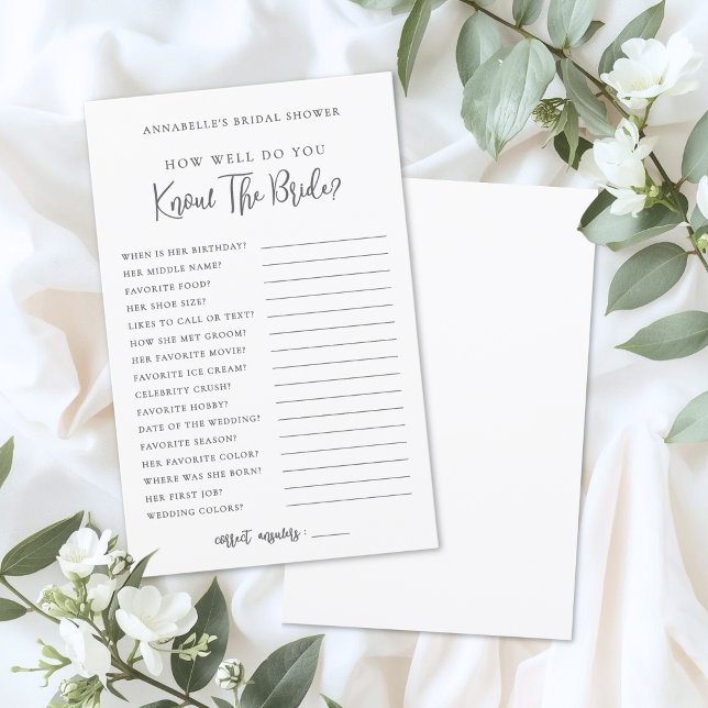 Lámina How Well Do You Know The Bride Bridal Shower Game (How Well Do You Know The Bride Bridal Shower Game)