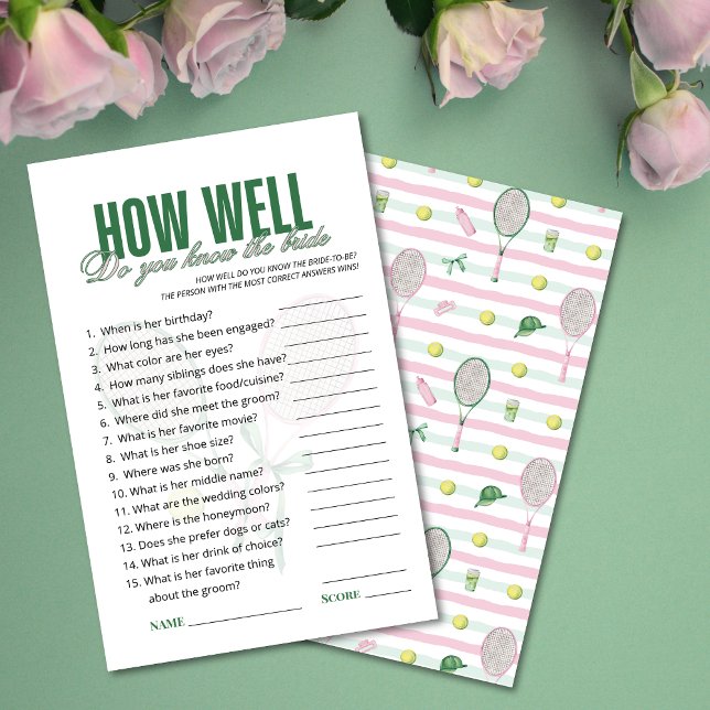 Lámina How Well Do You Know the Bride Tennis Bridal Game  (Subido por el creador)
