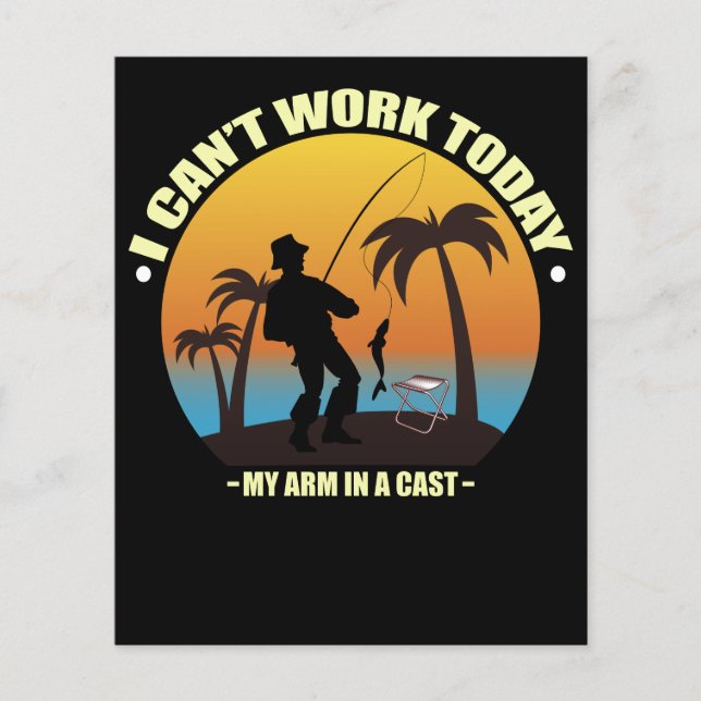 Lámina Hoy no puedo trabajar mi brazo está en un pescador (Anverso)