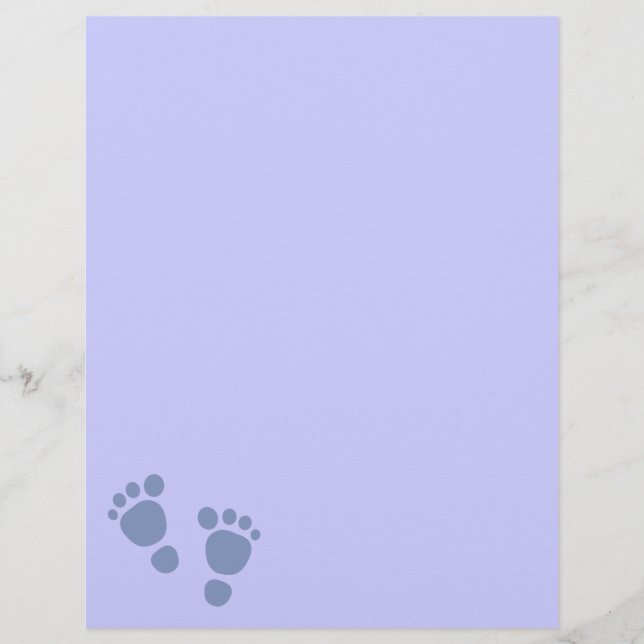 Lámina ¡Huella azul de bebé es un chico! Papel de membret (Anverso)