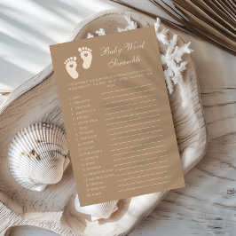 Lámina Huellas marrones género revelan la palabra del beb