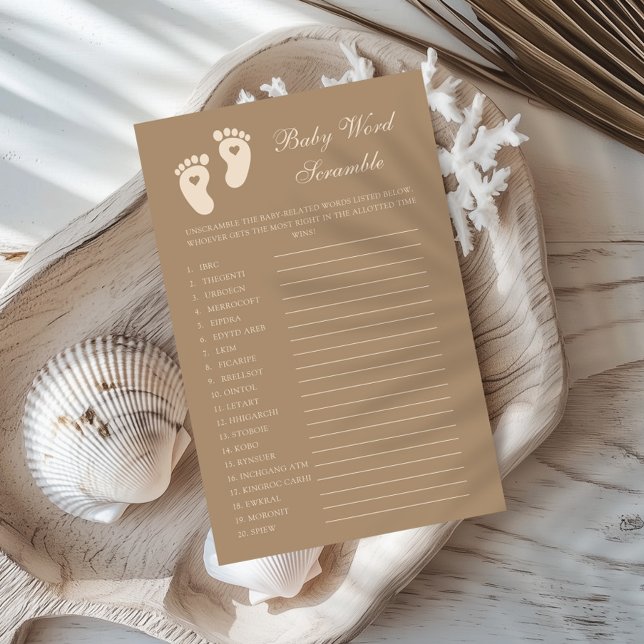 Lámina Huellas marrones género revelan la palabra del beb (Subido por el creador)