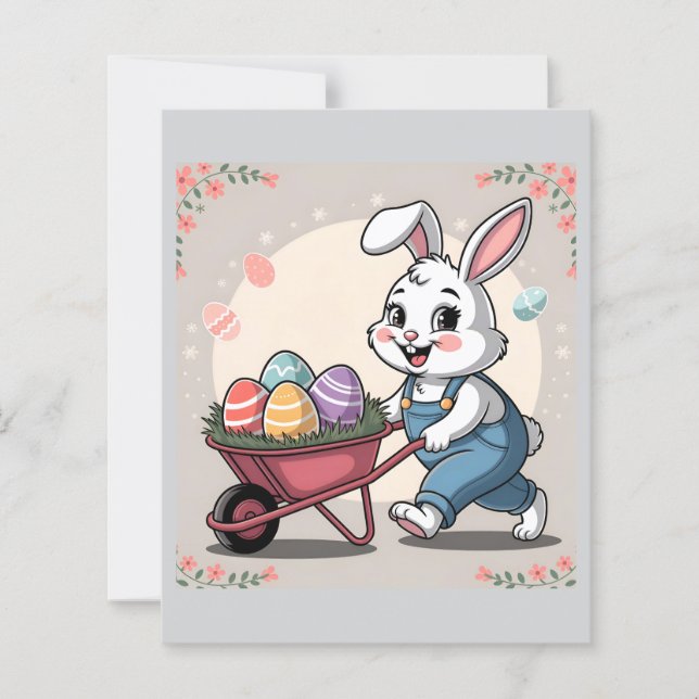 Lámina Huevos de conejo de Pascua y Estacionamiento de Ru (Anverso)