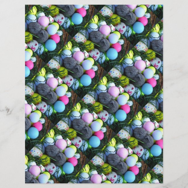 Lámina Huevos de Pascua, bolas de golf de conejo (Anverso)