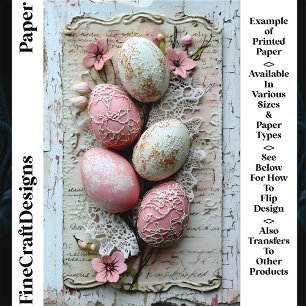 Lámina Huevos de Pascua Pastel Shabby Chic CL9 Papel de S