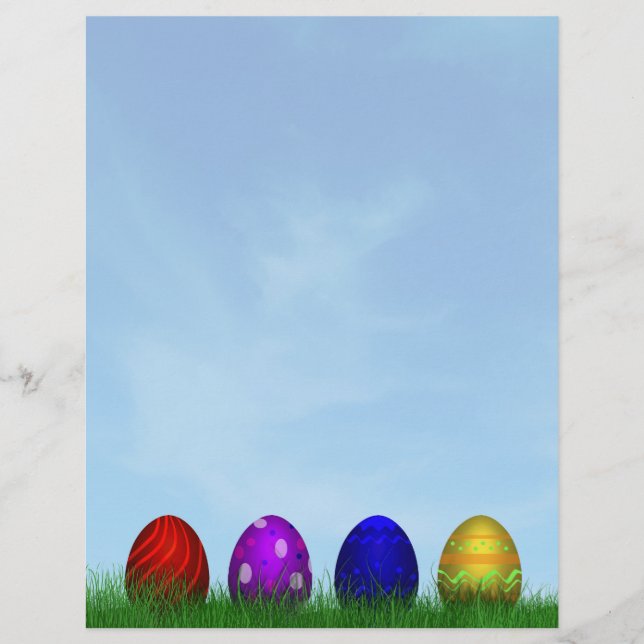 Lámina Huevos felices de Pascua coloridos (Anverso)