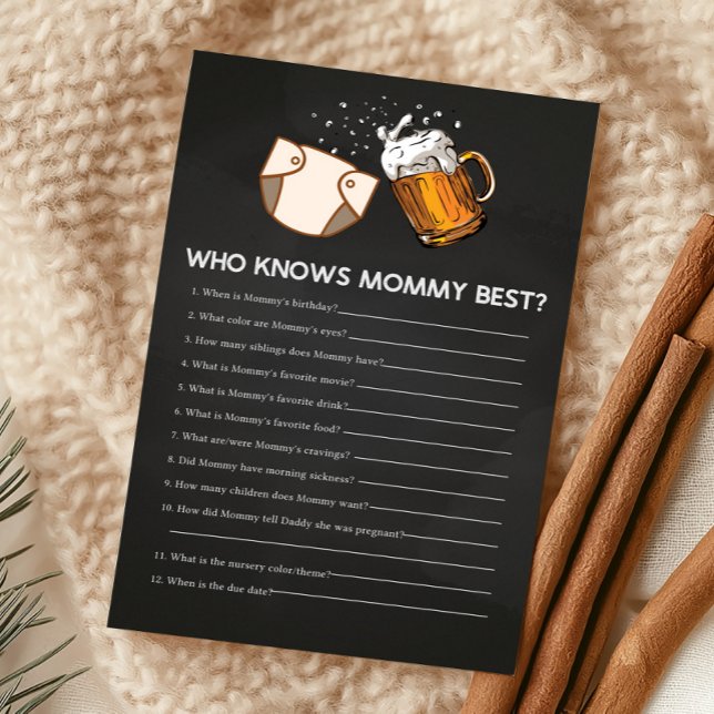 Lámina Huggies and Chuggies Baby Shower Who Knows Game (Huggies and Chuggies Baby Shower Game)