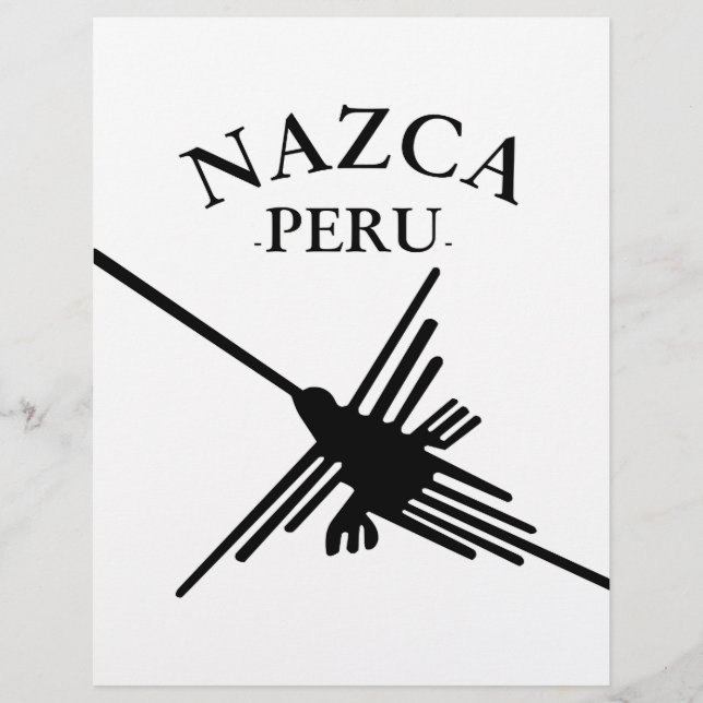Lámina Hummingbird Nazca Peru con texto curvo (Anverso)