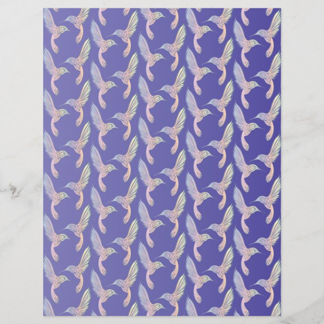 Lámina Hummingbirds irlandés y morado en papel de cuadern (Anverso)