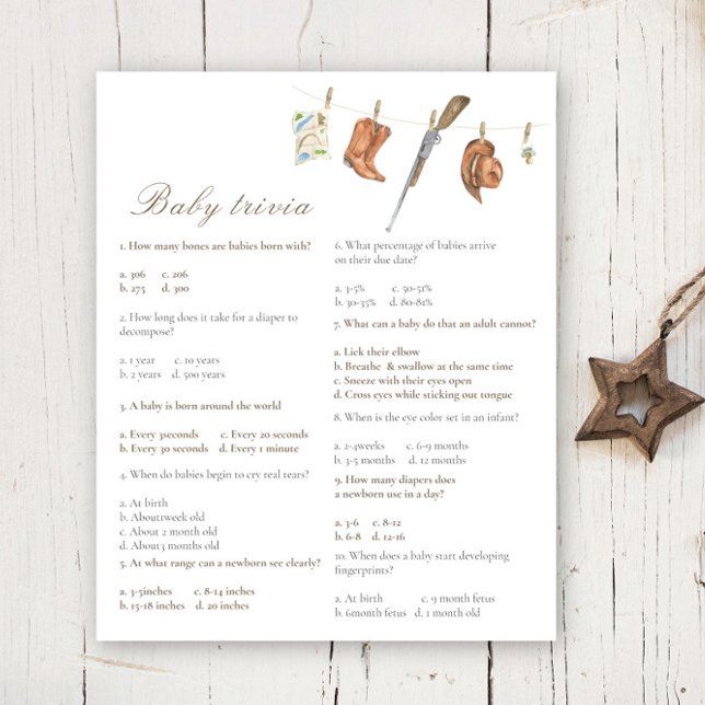 Lámina Hunter baby shower - Baby Trivia Game (Subido por el creador)