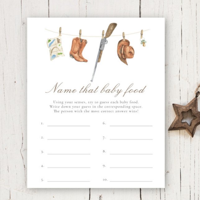 Lámina Hunter baby shower - Name that baby food (Subido por el creador)