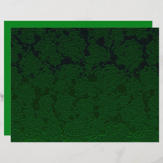 Lámina Hunter Green Elegant Succulant Pattern Design (Anverso / Reverso)