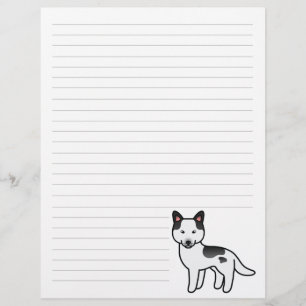 Lámina Husky Siberiano de Dibujos Animados Pío Negro