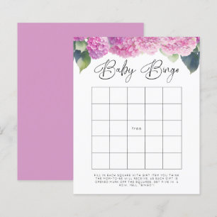 Lámina Hydrangea Baby Shower Baby Bingo