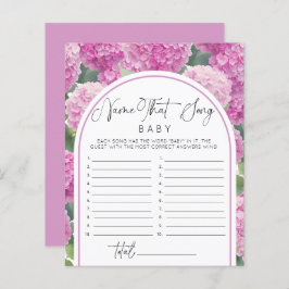 Lámina Hydrangea Baby Shower Name Song Games
