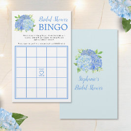 Lámina Hydrangea Blue Floral Bridal Shower Bingo