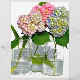 Lámina Hydrangeas y Mason jar