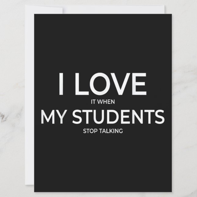 Lámina I Love It When My Students Stop Talking Highschool (Anverso)