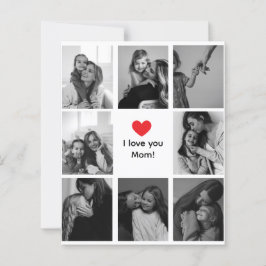 Lámina I Love You Mom Photo Collage Card
