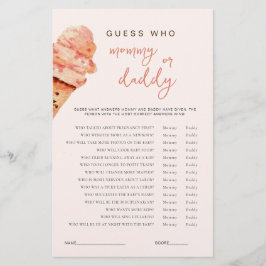 Lámina Ice Cream Baby Shower Adivina Quién